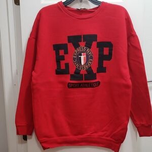 Oversized Crewneck Top with Black Logo